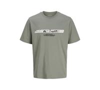 JACK & JONES Front Print Tee SS Crew Neck Jcolido AOP T-Shirt à col Rond imprimé sur Le Devant, Ombre, M Hommes