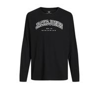 Jack & Jones Garçon Jjecaleb Varsity Col Rond JNR T-Shirt Manches Longues, Noir/Coupe : Ample, 128 EU