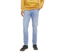 JACK & JONES Glenn Jean slim pour homme en tissu stretch haute performance confortable toute la journée braguette à boutons, bleu clair, 29W / 32L