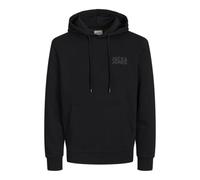 Jack & Jones Homme avec Logo Jjecorp Noos Sweatshirt À Capuche, Noir/Détail : Petit Imprimé/Noir, XXL EU