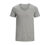 JACK & JONES Homme Basic V-neck T-shirt, Gris (Light Grey Melange), XXL EU