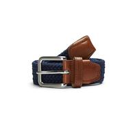JACK & JONES Homme Ceinture en Tissu élastique Tressé Extensible Ceinture en Cuir sans Trous JACSPRING, Couleurs:Bleu-Marine, Size:95