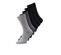 Jack & Jones Homme Chaussettes JACJENS Lot De 5 NOOS, Gris - Gris Fonce - Noir, Taille Unique Grande Taille EU
