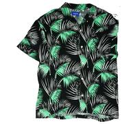 JACK & JONES Homme Hawaii Chemise Été Congé Chemise Hawaïenne L Noir Vert Neuf