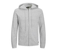 JACK & JONES Homme Hoodie Basique Chaud Fermeture Éclair Pull Capuche Tricot Sweat à Capuche JJEHILL, Couleurs:Gris-2, Taille Chandail:M