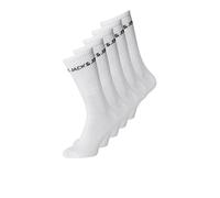 Jack & Jones Homme Jacbasic Logo Sock 5 Pack Chaussettes de tennis, Blanc, Taille unique EU