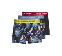 JACK & JONES Homme Jacflower Bird Trunks 3 Pack Noos Caleon Boxeur, Surf The Web/Détail : Noir - Noir, XXL EU