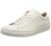 JACK & JONES Homme Jfwcorey Leather Noos Basket, Talon en Cuir Blanc avec détails Blancs, 45 EU