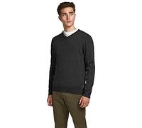 Jack & Jones Ebasic Knit V Neck Sweater Gris L Homme
