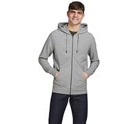 JACK & JONES Homme Jjebasic Zip Hood Noos Cardigan Sweater, Light Gris Melange, XL EU