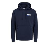 JACK & JONES Homme Jjecorp Logo Hood Play Noos Sweatshirt À Capuche, Navy Blazer/Print:p4 Small Print, M EU