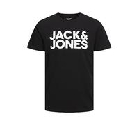 Jack & Jones Homme Jjecorp Logo Tee O-Neck Noos T-Shirt, Noir, Coupe : Slim, Grand Imprimé, Blanc, S EU