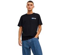 Jack & Jones Homme Jjecorp Logo Tee Play O-Neck Noos T-Shirt, Black P4 Small Print, S EU