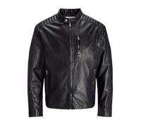 JACK & JONES Homme Jjeliam Lamb Noos en Cuir Veste Courte, Noir, S EU