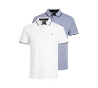 Jack & Jones Homme Jjepaulos 2pk Mp Polo, Bright Cobalt/Pack:1bright Cobalt 1white, XS EU
