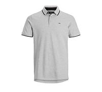 Jack & Jones Homme Jjepaulos Noos Polo, Gris (Light Grey Melange Detail: Slim Fit - Melange), S EU