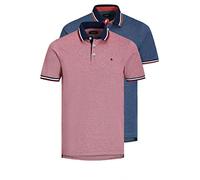 Jack & Jones Homme Jjepaulos Polo 2pk MP T-Shirt, Rio Rouge/Denim Bleu, XXL EU