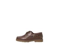 JACK & JONES Homme Leather Boat Shoe Jfwbrooklyn Chaussures Bateau en Cuir, Cognac, 45 EU