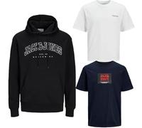 JACK & JONES Homme - Lot de 3 pièces Big Size - Sweat à capuche Pullover T-shirt Grandes tailles Plus Size 3XL 4XL 5XL 6XL 7XL 8XL zr99a, 6XL