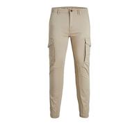 Jack & Jones, Homme, Pantalons, Beige, Taille: W27 L30 Pantalon en Coton Beige avec Fermeture Éclair
