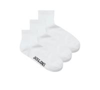 JACK & JONES Homme Short Socks Pack Sn Jacleon Lot De 3 Paires Chaussettes Tennis Courtes, Blanc., Taille Unique EU