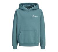 JACK & JONES Hood Jcodust Script Sweat à Capuche Sa26 JNR, Gris-Bleu, 164 Homme