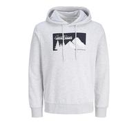 JACK & JONES Hood Jjsun Sweat à Capuche, Blanc-Gris, M Homme
