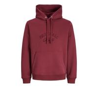 JACK & JONES Hood Jorbleecker Branding Sweat à Capuche BF, Rouge tibétain, S Homme