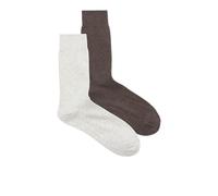 JACK & JONES Jac Premium Lot de 2 paires de chaussettes pour homme Gris clair mélangé Chocolat Prune Taille unique, Mélange de gris clair/paquet : chocolat et prune, Taille unique