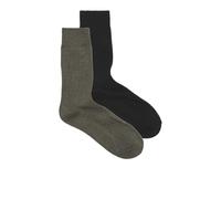 JACK & JONES Jac Premium Socks Lot de 2 Paires de Chaussettes Noos, Noires/Paquet : Olive Night Melange, Taille Unique Hommes