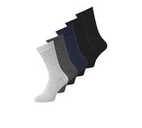 JACK & JONES Jacbasic Bamboo Sock 5 Pack Noos Chaussettes, Noir/Détails : Noir-Blazer Bleu Marine-Gris foncé chiné-Gris Clair chiné, Taille Unique Hommes