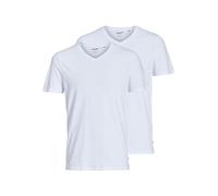JACK & JONES Jacbasic V-Neck Tee SS 2 Pack, T-Shirt Homme, Blanc (White White), X-Large