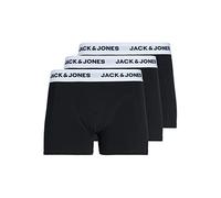 JACK & JONES Jacbasic White WB Trunks Lot de 3 Caleçon Boxeur, Noir/Noir, L Homme