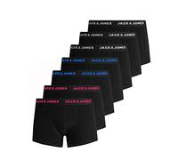 JACK & JONES JACBELMO Boxers pour Homme, Lot de 7, Noir/Logo Blanc/Rose/Bleu, XL