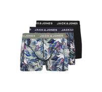 JACK & JONES Jacbrady Flower Trunks 3 Pack JNR Sn Caleçon Boxeur, Sky Captain/Pack : Iceberg Green-Black, 128 Garçon