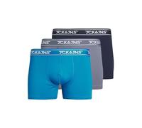 JACK & JONES JACCARL Lot de 3 Boxers en Microfibre, Pierre Silex/Paquet : Bleu Marine Blazer - Blue Jewel, M