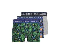 Jack & Jones Jaccody Lot de 3 boxers floraux pour homme, Bleu (Déja Vu Blue), 3XL