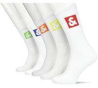 JACK & JONES Jacdan Logo Lot de 5 Paires de Chaussettes de Tennis, Exuberance/Pack : Bittersweet-Jasmine Green-Nautical Blue-Love Bird, Taille Unique Homme