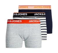 JACK & JONES Boxers 'Dave' bleu marine / gris chiné / orange / corail / blanc cassé, Taille L