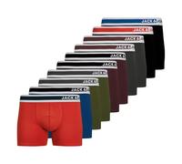 JACK&JONES Jacjimmy Solid Trunks Lot de 10 Boxers Caleçon Boxeur, Aurora Red/Pack : Noir, cyoress, vin de Vigne Vivace, Asphalte, Bleu Vrai, Noir, cyprès, vin de Vigne, M Homme