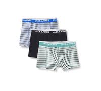 JACK & JONES JACKODA Trunks Lot de 3, Bleu Palais/Pack : Bouteille Verte - Navy Blazer, S