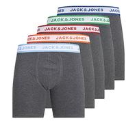 JACK & JONES Jacmilo Lot de 5 Boxers Homme Caleçon boxeur, Gris - Bleu - Orange - Rouge - Vert, M