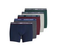 JACK & JONES Jacoliver Trunks 5 Pack Noos Ps Homme Caleon boxeur, Bleu Fonce - Gris - Rouge - Vert, 3XL