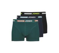 JACK&JONES JACSCOTT Solid Trunks 3 Pack SN Caleçon Boxeur, Black/Pack:Navy Blazer-Deep Teal, L (Lot de 3) Homme