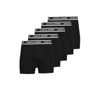 JACK & JONES JACSOLID Boxer Briefs 5 Pack Caleçon Boxeur, Noir/Noir, M Homme