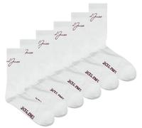 JACK & JONES Jactennis Lot de 6 Paires de Chaussettes, Blanc/Paquet : Blanc-Blanc-Blanc-Blanc-Blanc, Taille Unique Hommes