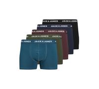 JACK&JONES JACTEO Solid Trunks 5 Pack Caleçon Boxeur, Navy Blazer/Pack:Vineyard Wine-Black-Kombu Green-Legion Blue, S Homme
