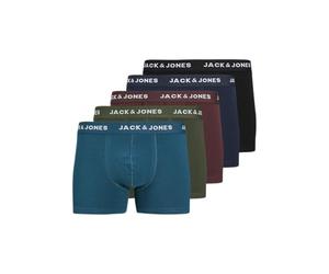 JACK&JONES JACTEO Solid Trunks 5 Pack Caleçon Boxeur, Navy Blazer/Pack:Vineyard Wine-Black-Kombu Green-Legion Blue, XXL Homme