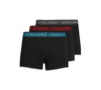JACK & JONES Jacwaistband Trunks 3 Pack Noos, Boxer Homme, Gris (Océan Hawaïen & Rouge vif), Medium 3