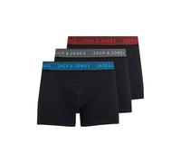 JACK & JONES Jacwaistband Trunks 3 Pack Noos Jr Garçon Caleçon boxeur, Noir - Bleu - Rouge - Gris, 128